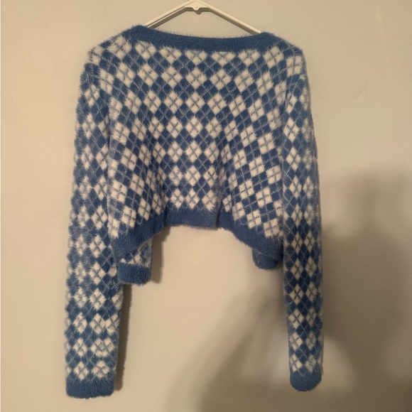 Sunday Best Blue and White Plaid Cardigan - Picture 4 of 4